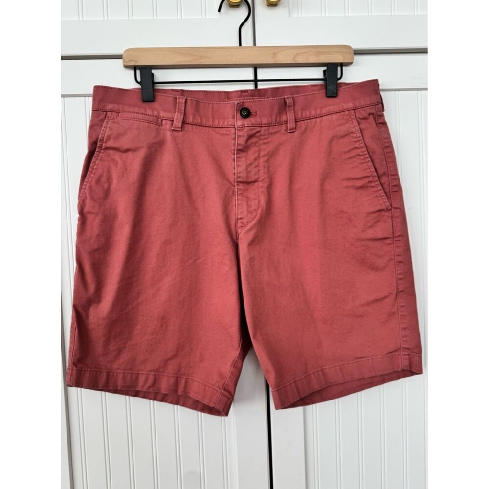 Duck Head Men's Harbor Performance Red Flat-Front Chino Shorts - Size 34 Waist